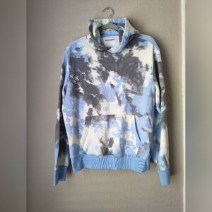 Old Navy Hoodie Sweatshirt Unisex Blue Spirit Tie Dye Pullover Long Sleeve Sz S